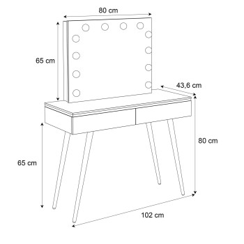 AURORA-S ELITE  Schminktisch mit Spiegel weiß hochglanz AURORA-S ELITE  Schminktisch mit Spiegel weiß hochglanz