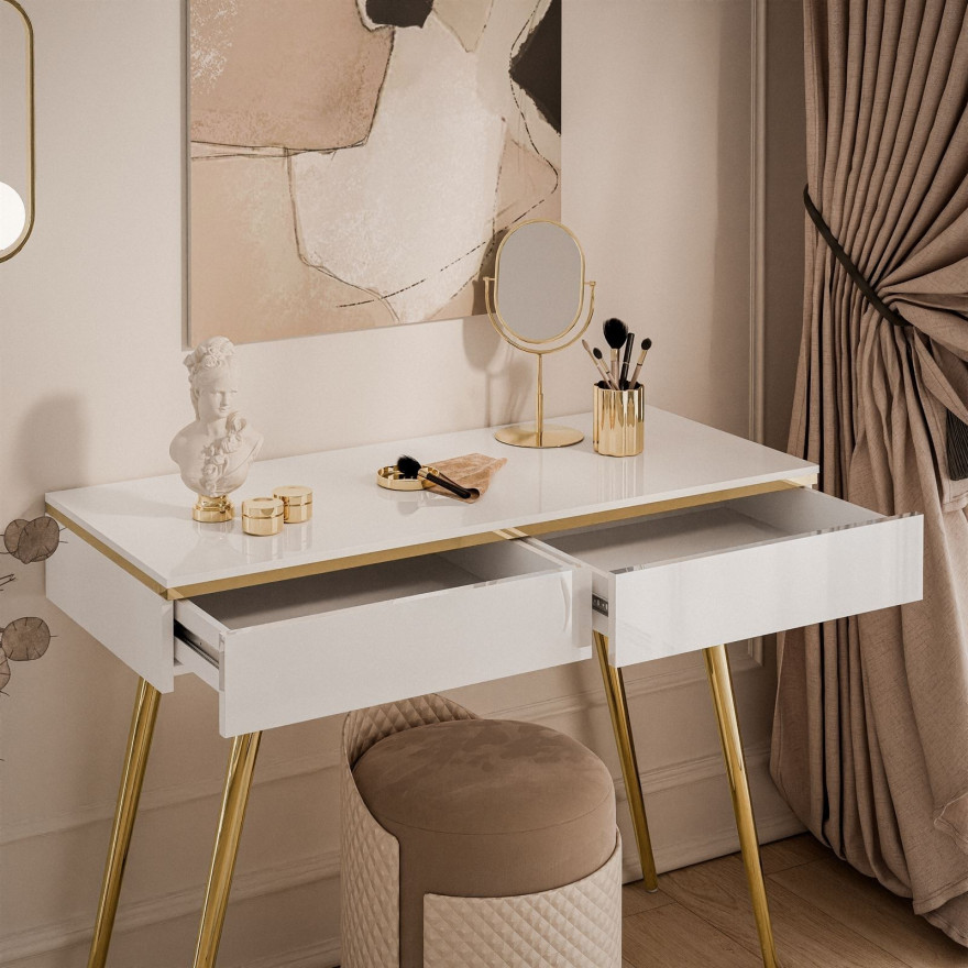 AURORA-S Konsole mit Schubladen weiß glänzend