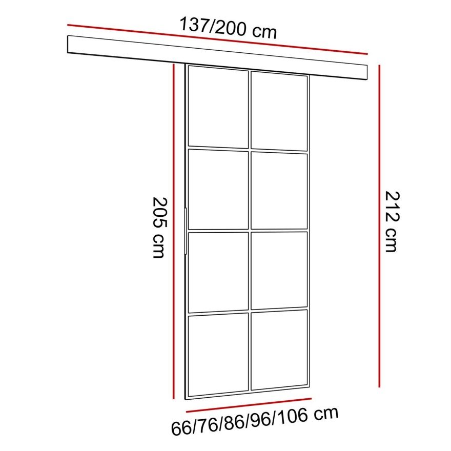 SQUARE Schiebetür mit Spiegel