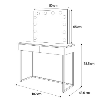 AURORA GOLD ELITE Schminktisch mit Spiegel weiß hochglanz AURORA GOLD ELITE Schminktisch mit Spiegel weiß hochglanz