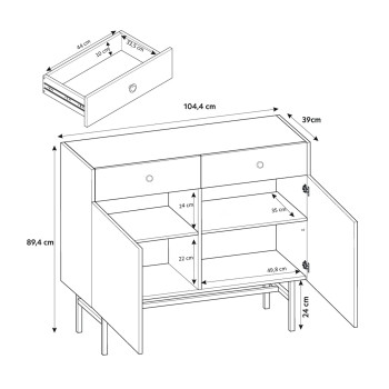 DIVIENNE 2D2SZ zweitürige Kommode DIVIENNE 2D2SZ zweitürige Kommode