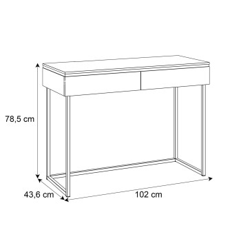 AURORA GOLD Konsole in weiß Hochglanz auf einem goldenen Gestell