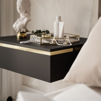 AURORA Hängender Nachttisch schwarz matt