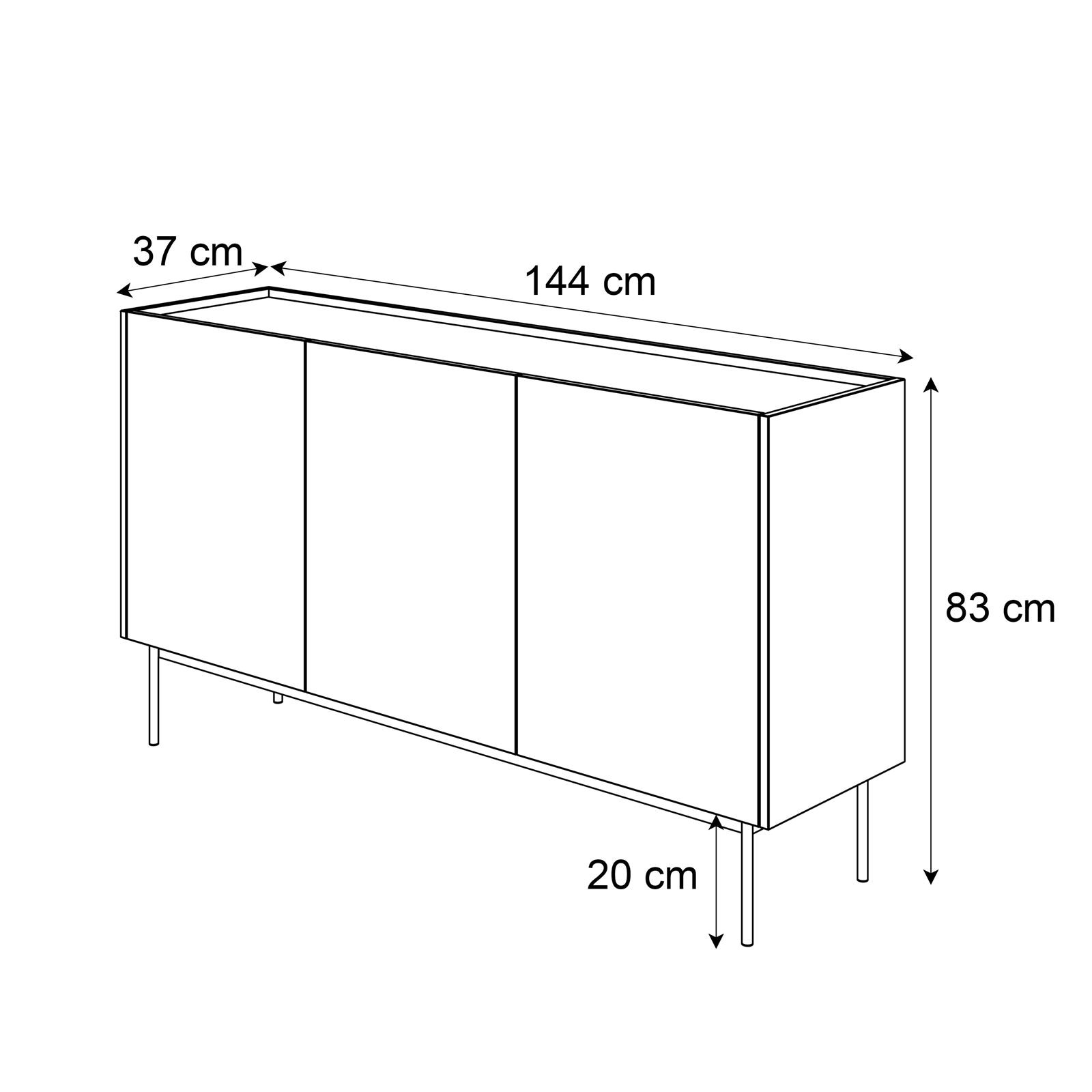 ESSENCE 3D K144 Dreitürige Kommode