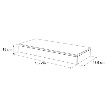 AURORA hängender Schminktisch, weiß glänzend