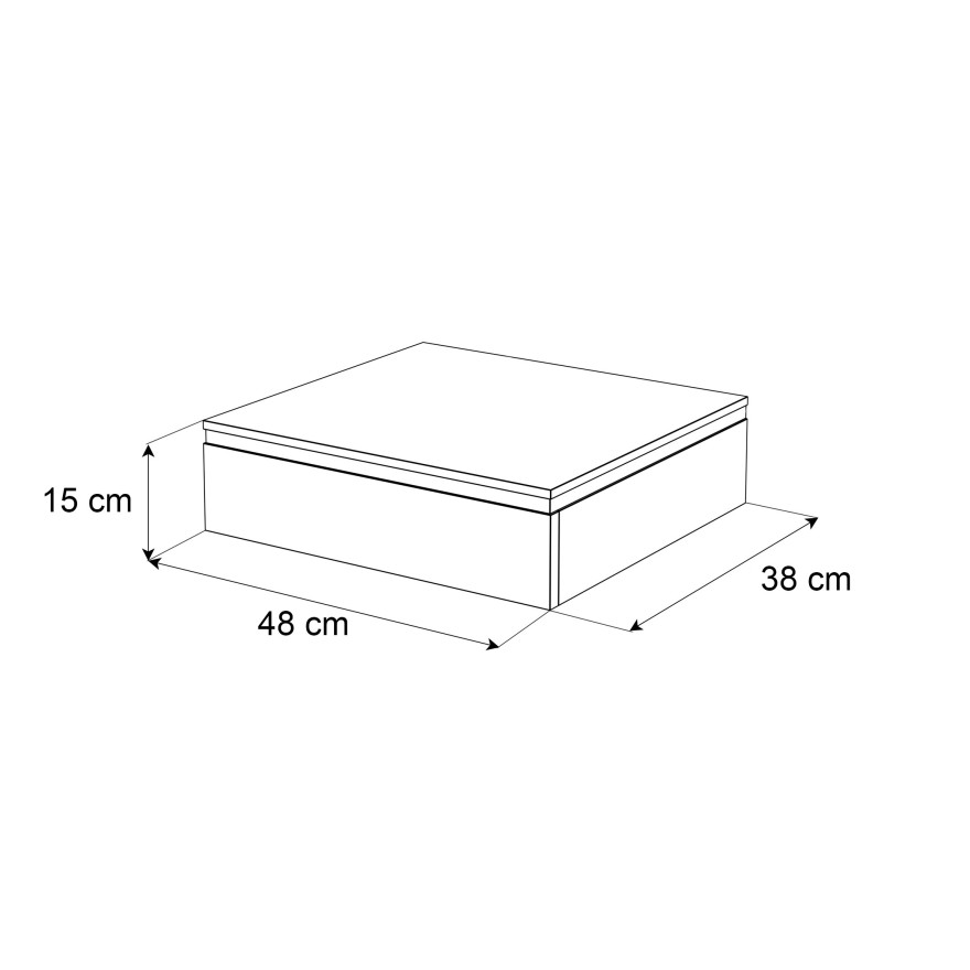 AURORA Hängender Nachttisch schwarz matt