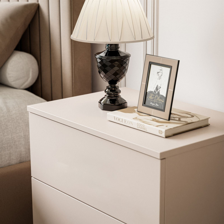 Nachttisch LINA Kaschmir mit LED Beleuchtung