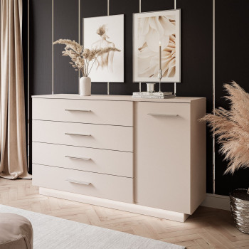 Kommode LINA KASCHMIR II 1D4S mit LED Beleuchtung