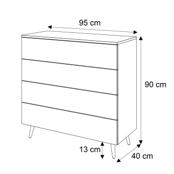 Kommode AURA KASCHMIR 4S mit Schubladen