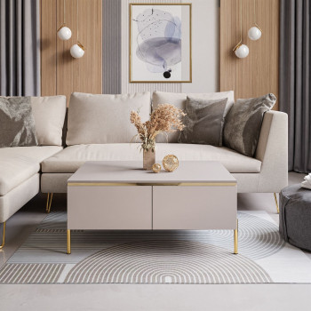 Couchtisch AURORA, Beine - gerade Goldchrom Couchtisch AURORA, Beine - gerade Goldchrom