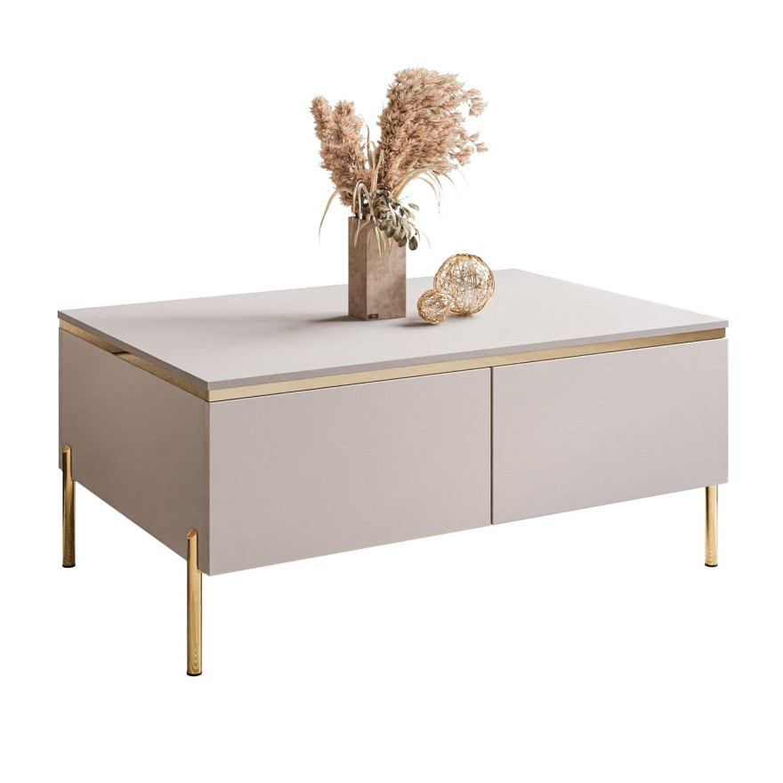 Couchtisch AURORA, Beine - gerade Goldchrom Couchtisch AURORA, Beine - gerade Goldchrom