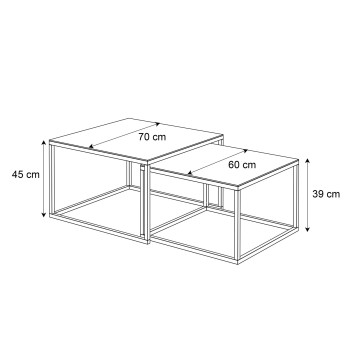 Couchtisch YOSHI GLASS 2in1 mit einem Gestell in Kaschmir