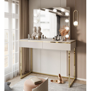 Schminktisch AURORA GOLD ELITE Kaschmir mit Spiegel