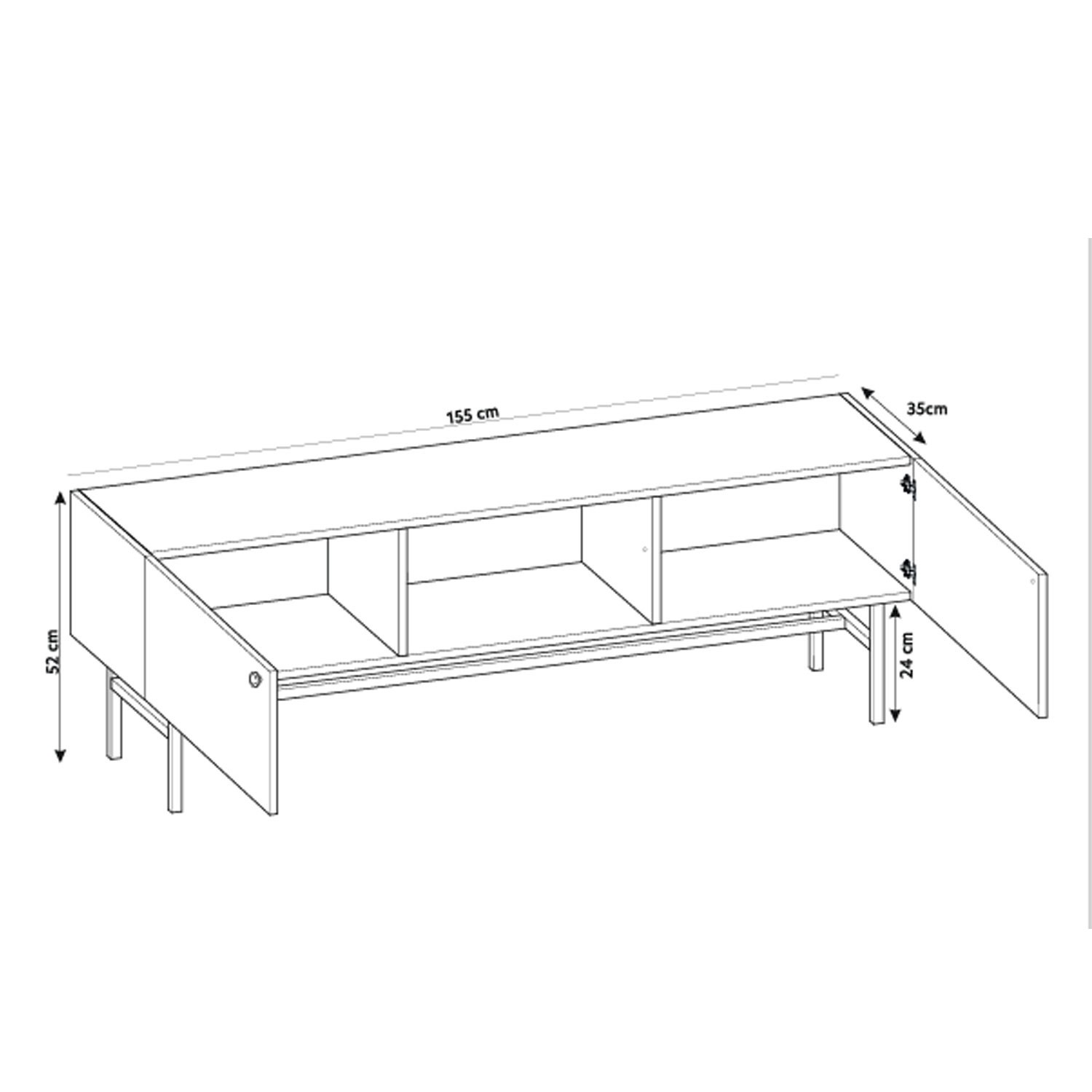 RTV Schrank DIVIENNE 155 cm