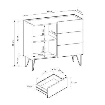 Kommode mit Schubladen EUPHORIA KSZ97