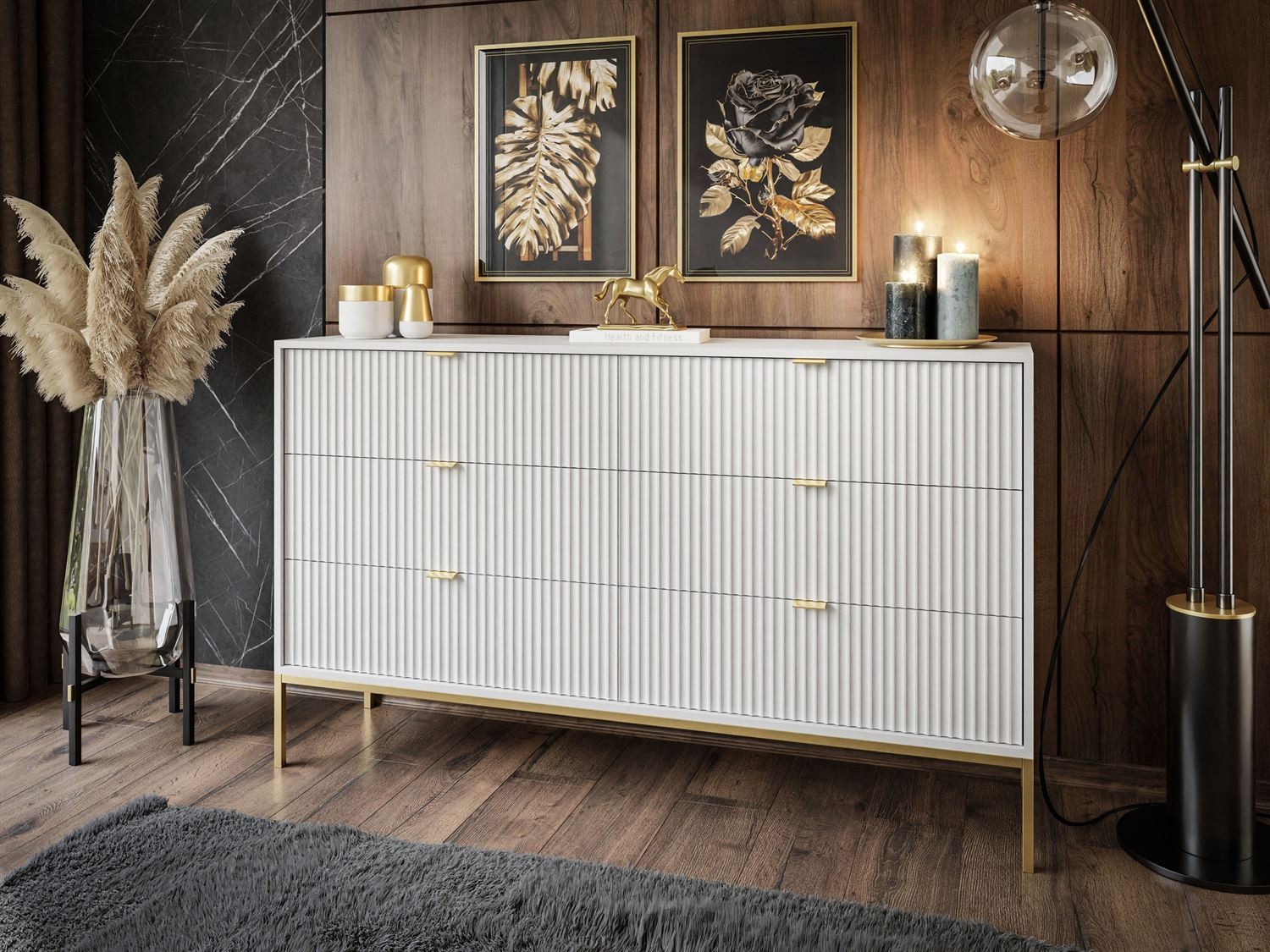 Kommode mit Schubladen CORTADO GOLD KS154