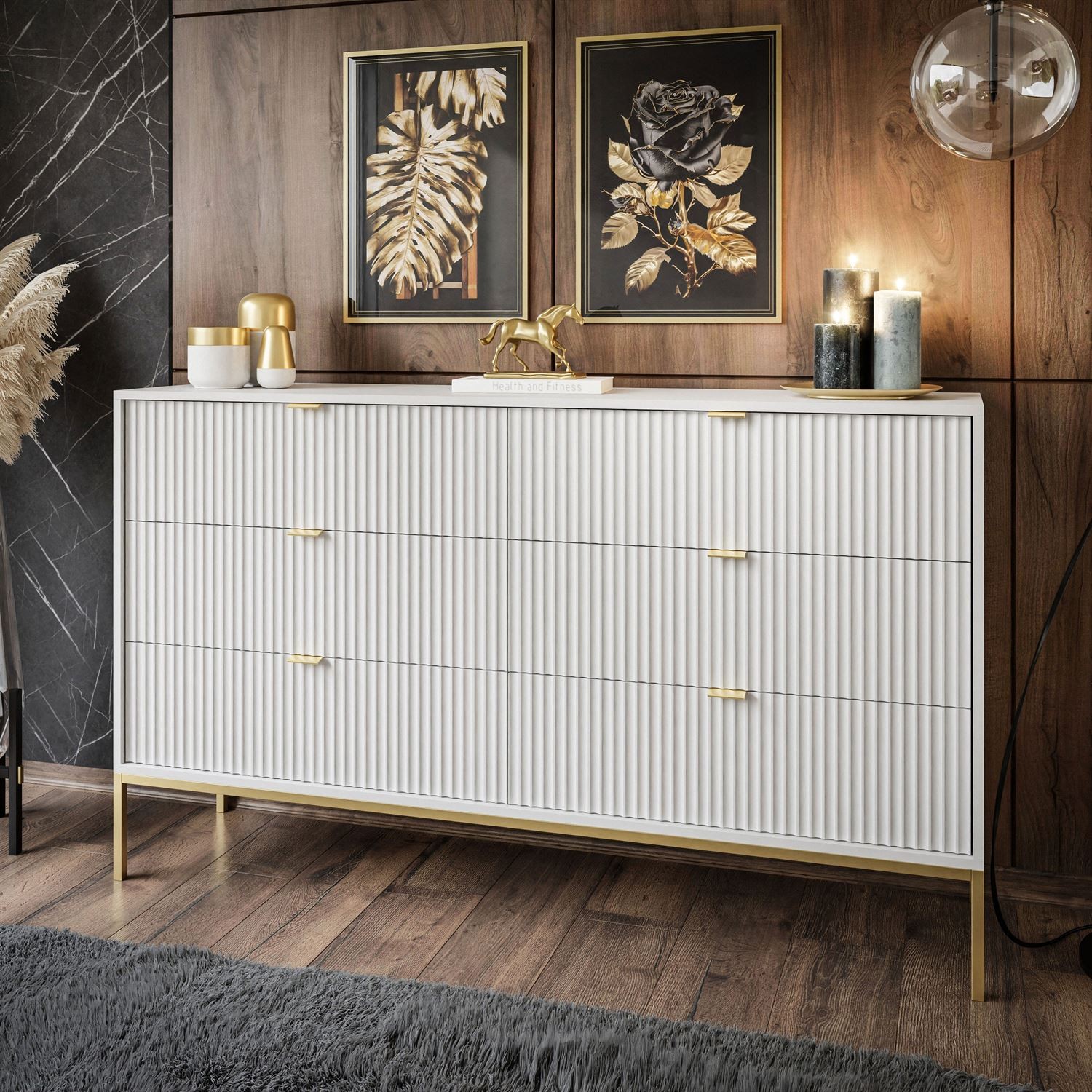 Kommode mit Schubladen CORTADO GOLD KS154