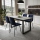 Esszimmer Set Klapptisch + 4 Stühle ARTON III - U Blau / Beton