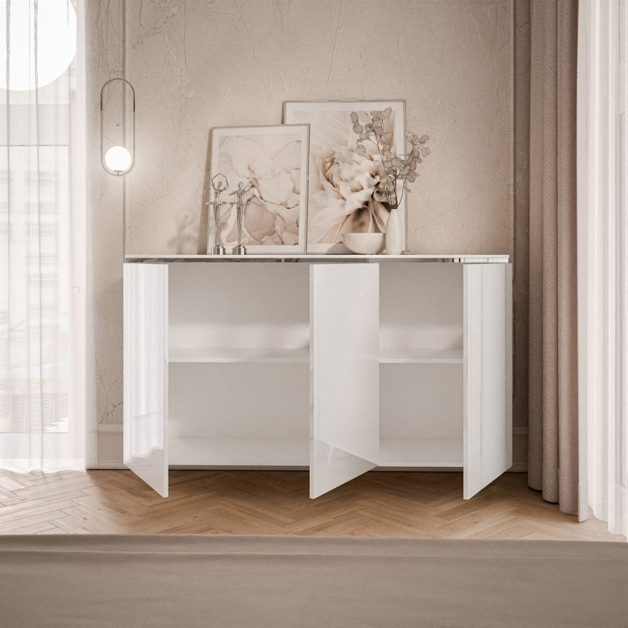 Dreitürige Kommode AURORA SILVER 3D - Hängend