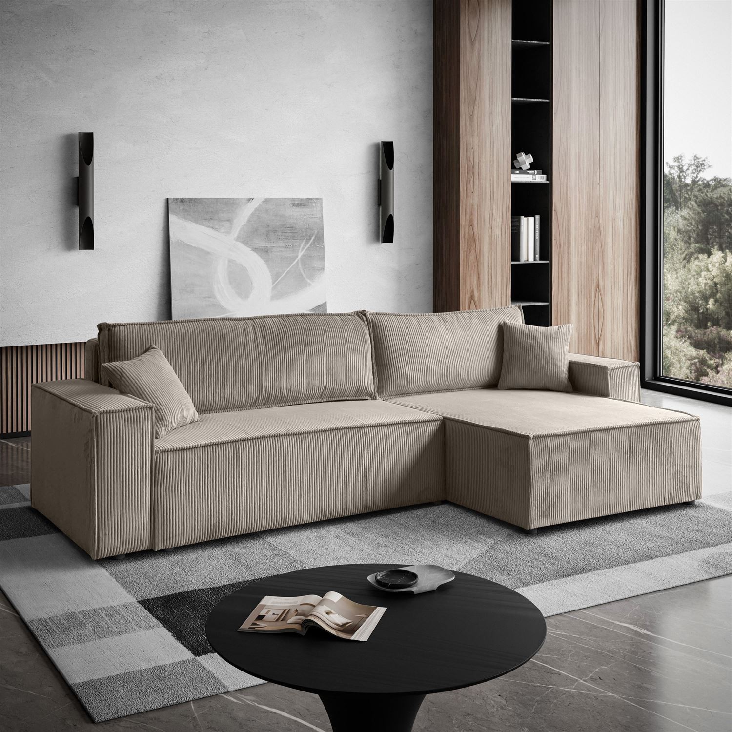 Gepolstertes Ecksofa CARLOS XL Cord