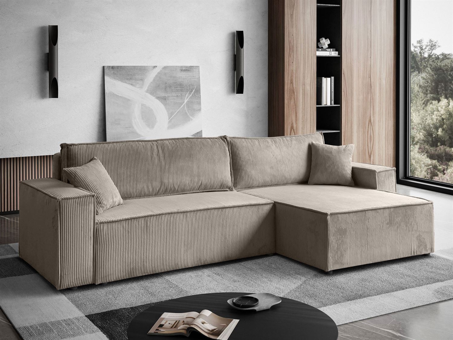 Gepolstertes Ecksofa CARLOS XL Cord