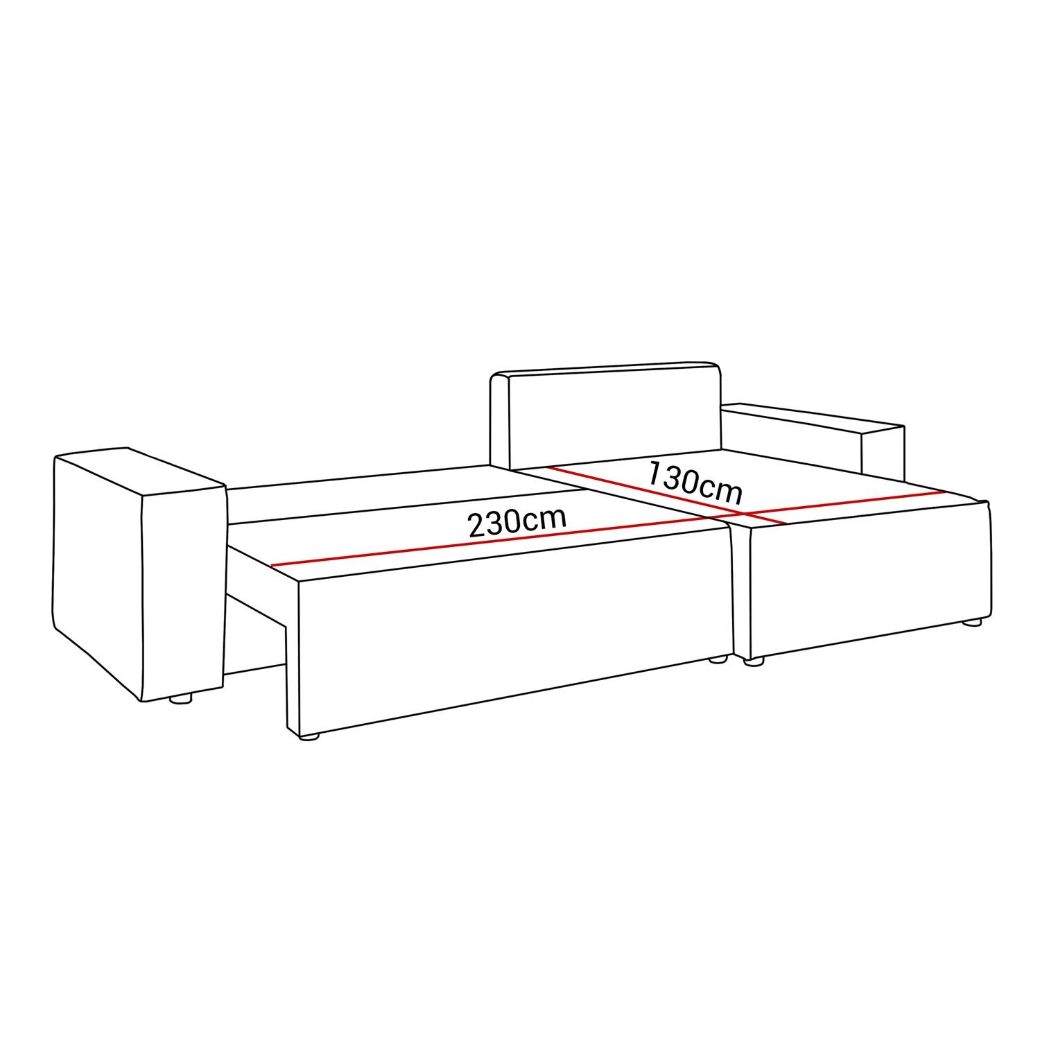 Gepolstertes Ecksofa CARLOS XL Cord