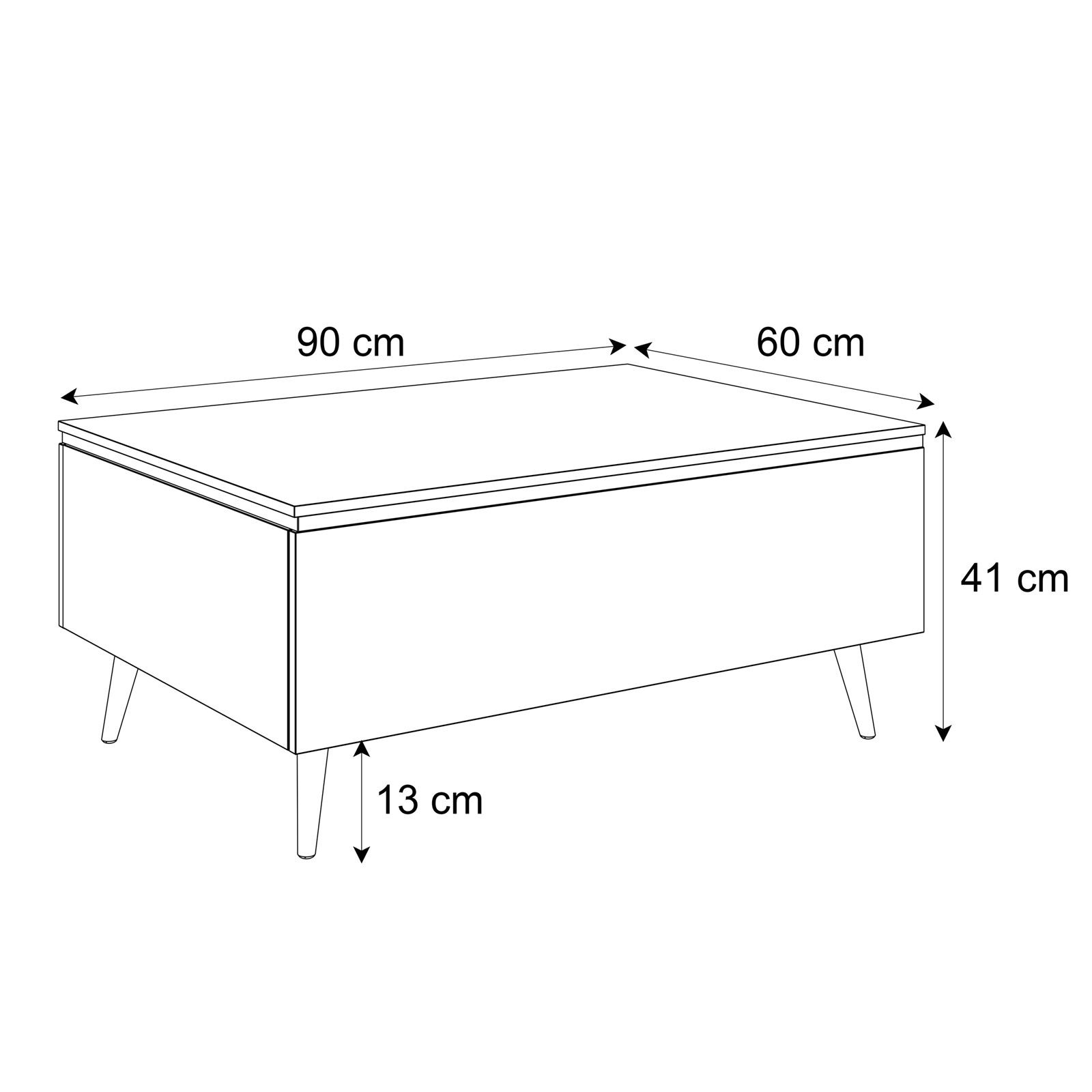 Couchtisch mit Staufach AURORA SILVER