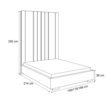 Bettrahmen mit gepolsterten Paneelen Typ V