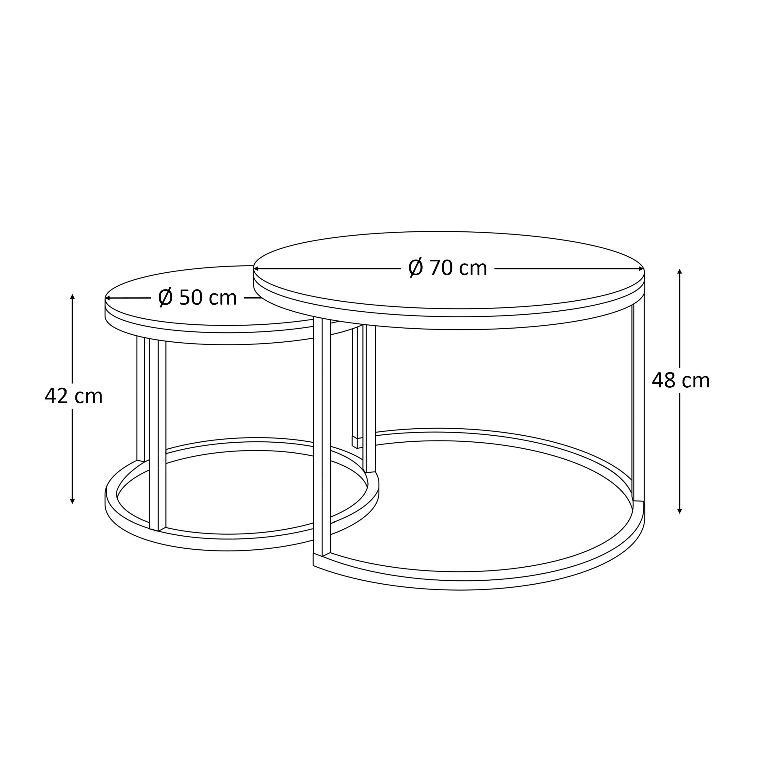 Runder Couchtisch CIRI 2in1