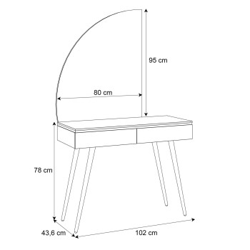 AURORA-SQ Schminktisch mit Spiegel
