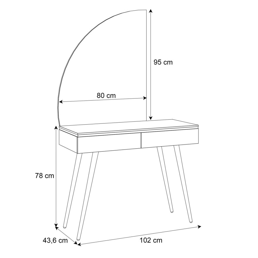 AURORA-SQ Schminktisch mit Spiegel