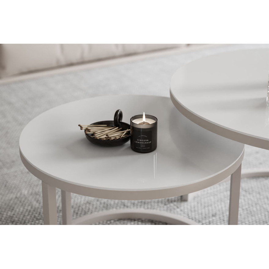 Runder Couchtisch CIRI 2in1 GLASS KASCHMIR