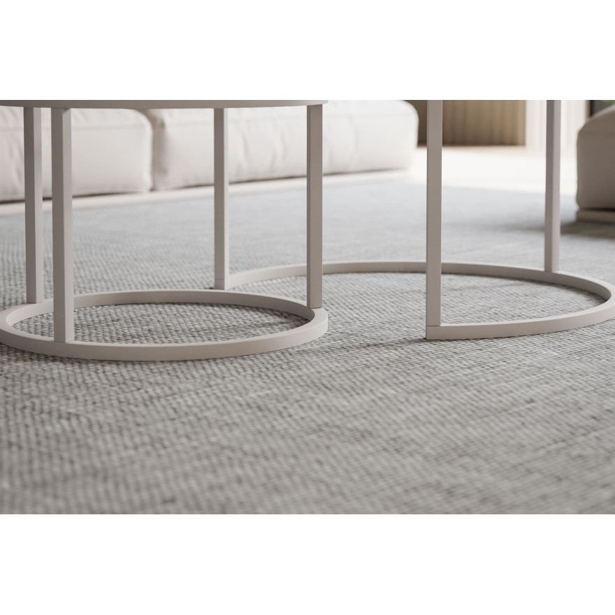 Runder Couchtisch CIRI 2in1 GLASS KASCHMIR