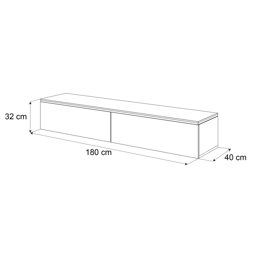 AURORA hängende Wohnwand weiß hochglanz