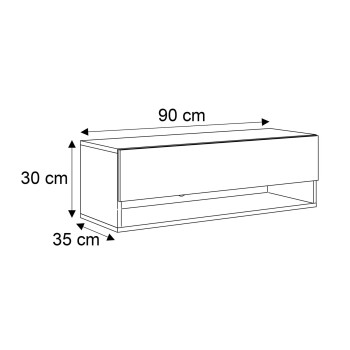 Wandschrank RTV CALANTE 90 cm mit LED-Beleuchtung