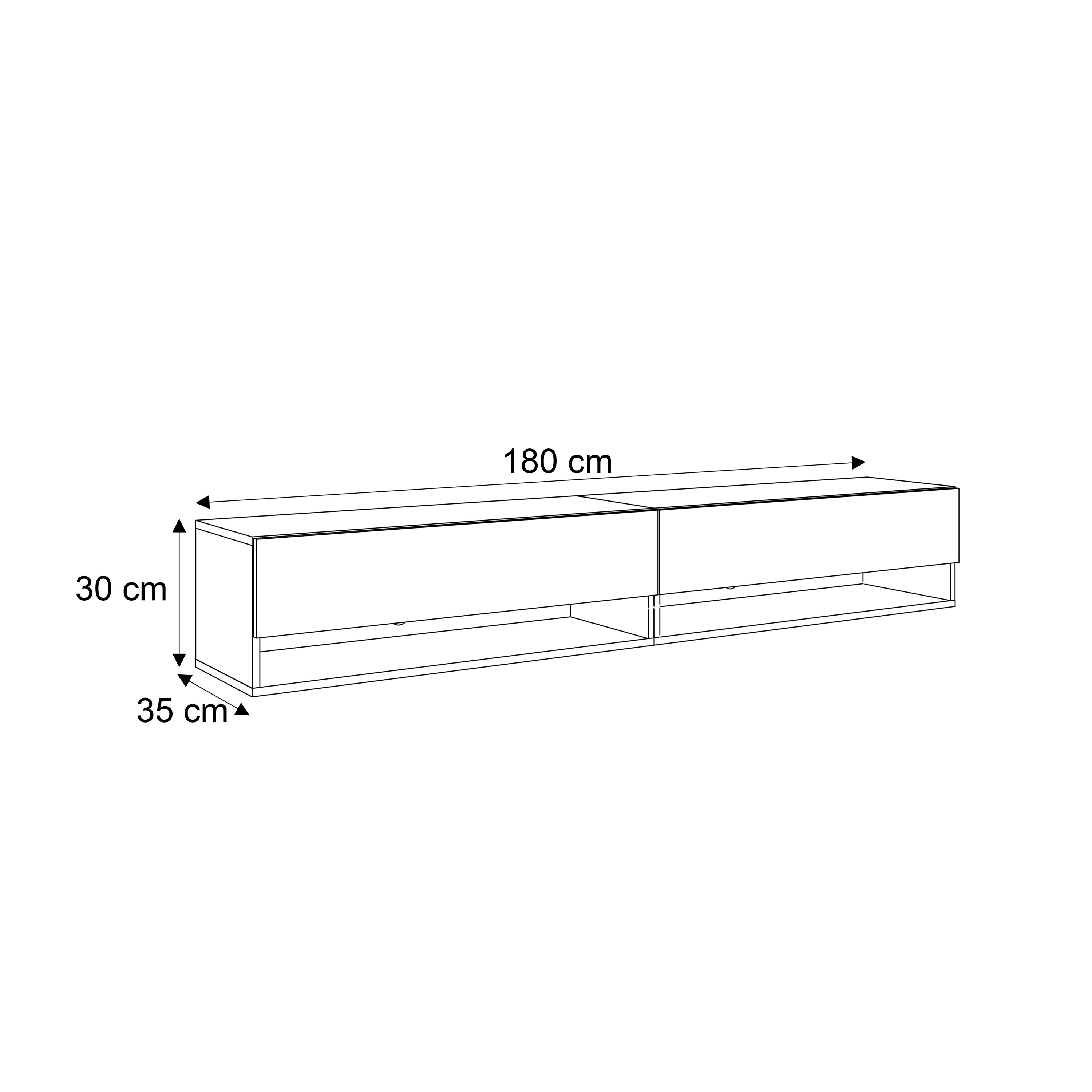 Wandschrank RTV CALANTE 180 cm mit LED-Beleuchtung