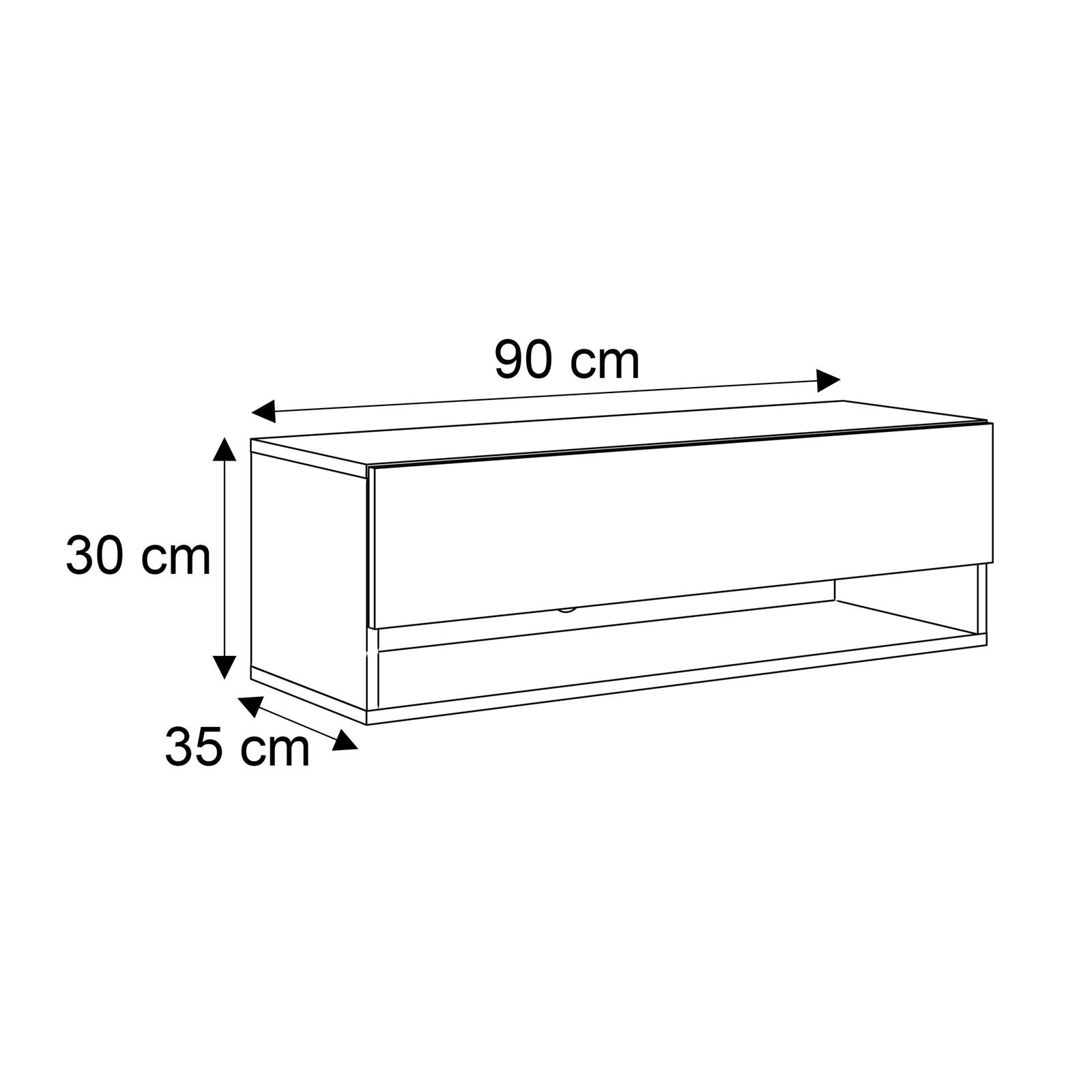 Wandschrank RTV CALANTE LOFT mit LED-Beleuchtung