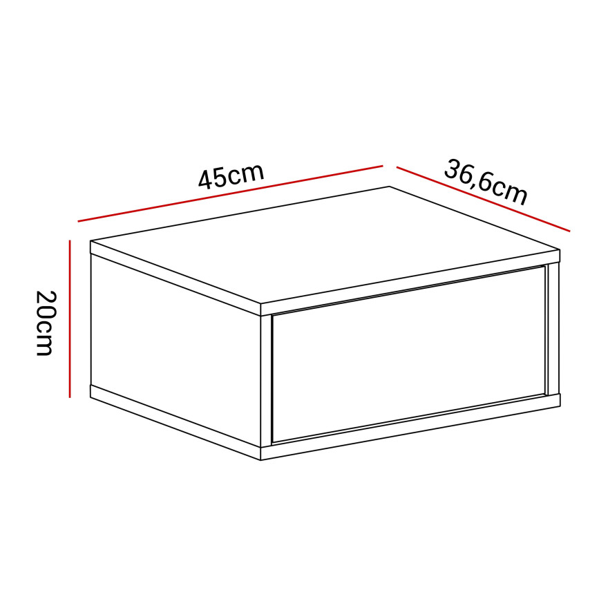 Hängender Nachttisch BLANCO glänzend Hängender Nachttisch BLANCO glänzend