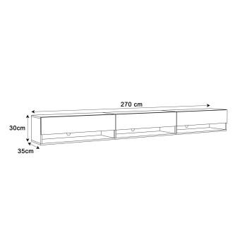 RTV Hängeschrank CALANTE LOFT 270 cm