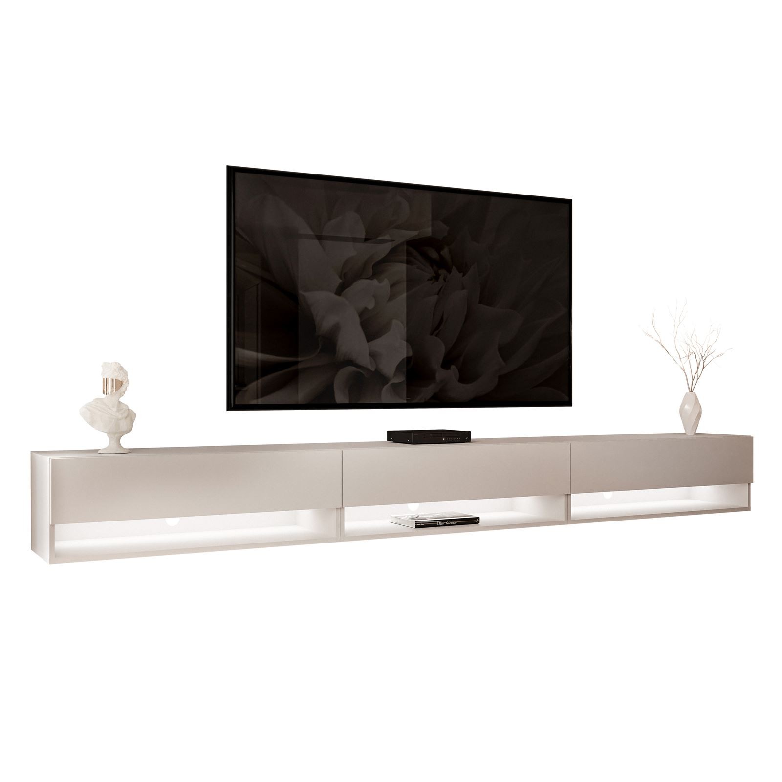 RTV Hängeschrank CALANTE 270 cm mit LED-Beleuchtung