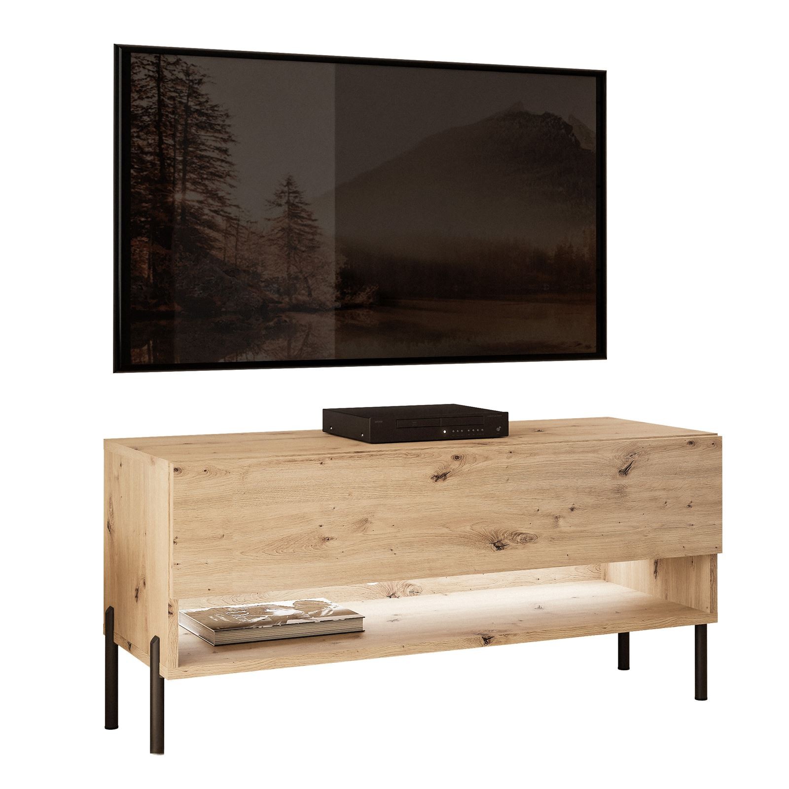 RTV Schrank CALANTE LOFT auf Beinen mit LED-Beleuchtung