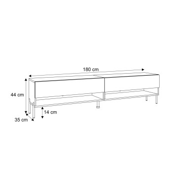 RTV Schrank CALANTE LOFT 180 cm mit LED-Beleuchtung RTV Schrank CALANTE LOFT 180 cm mit LED-Beleuchtung