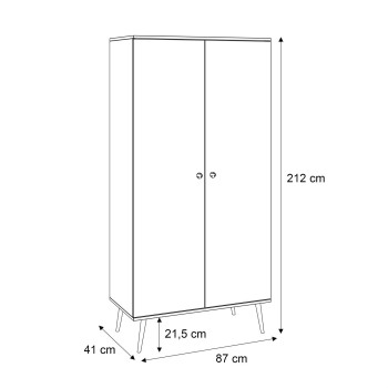 Zweitüriger Kleiderschrank HARMONY Ablagen