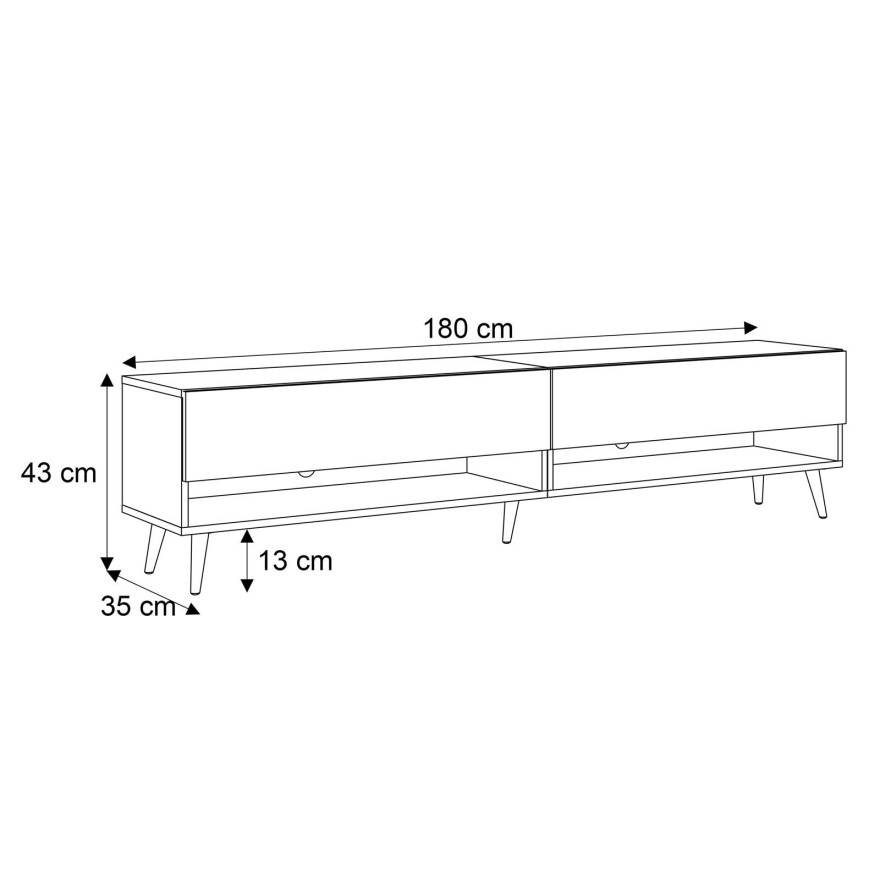 RTV Schrank CALANTE 180 cm auf Beinen RTV Schrank CALANTE 180 cm auf Beinen
