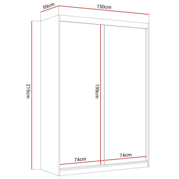 Kleiderschrank CAMARO II PLUS Kaschmir mit Spiegel 150 cm Kleiderschrank CAMARO II PLUS Kaschmir mit Spiegel 150 cm