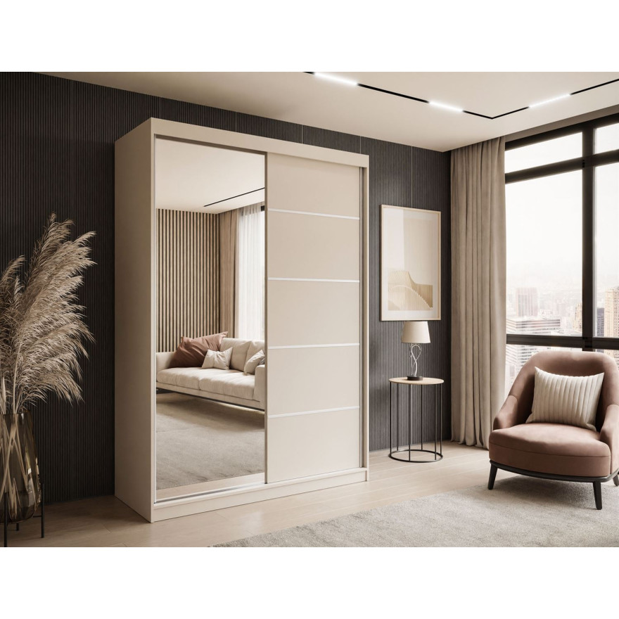 Kleiderschrank CAMARO II PLUS Kaschmir mit Spiegel 150 cm Kleiderschrank CAMARO II PLUS Kaschmir mit Spiegel 150 cm