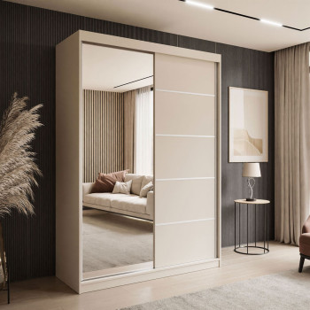 Kleiderschrank CAMARO II PLUS Kaschmir mit Spiegel 150 cm Kleiderschrank CAMARO II PLUS Kaschmir mit Spiegel 150 cm