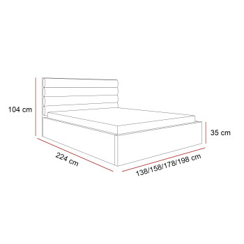 Polsterbett SIERRA mit Kasten und Gestell