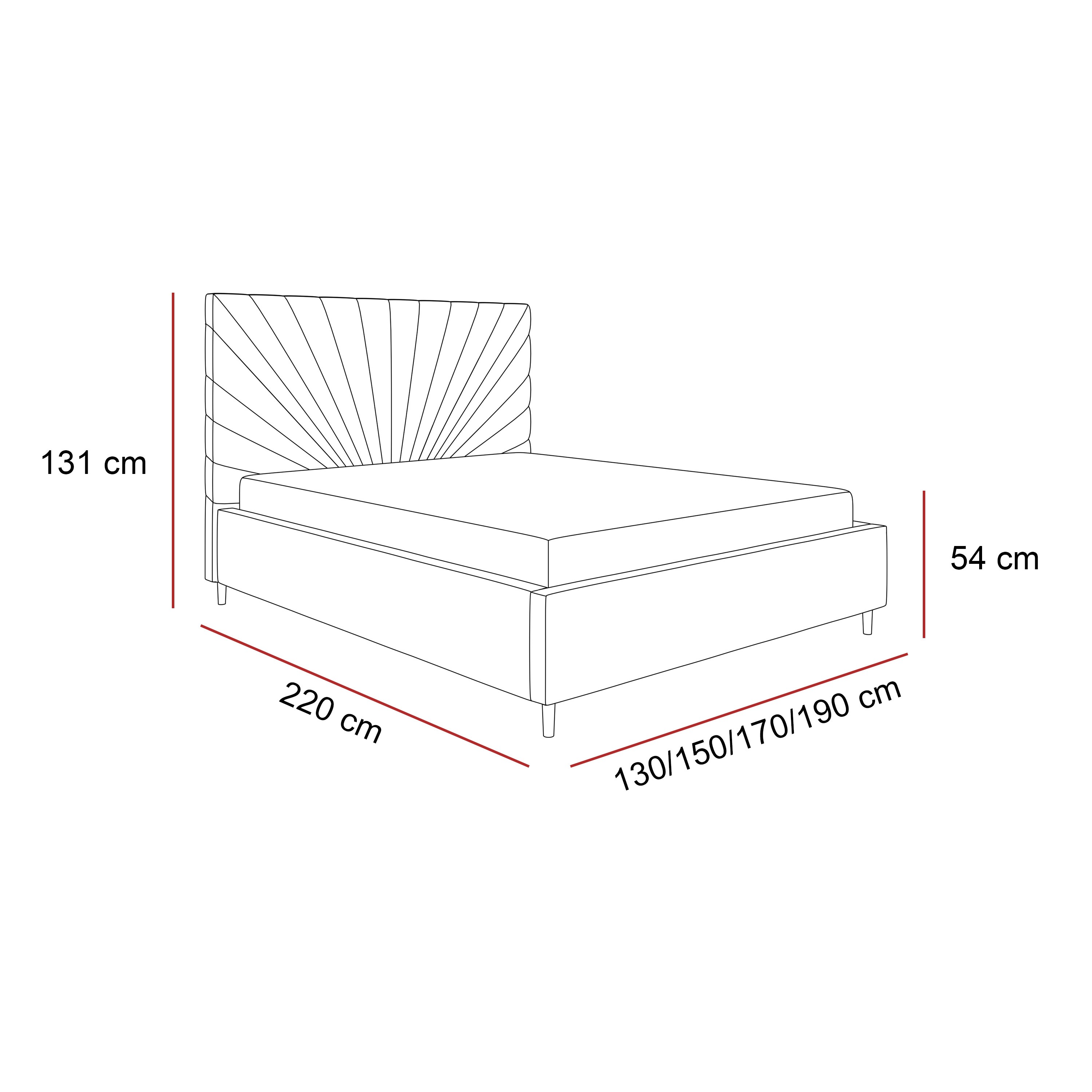 Polsterbett SUNNY mit Bettkasten SLIM