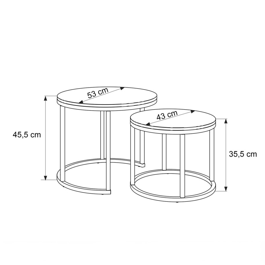 Runder Couchtisch Set OASIS 2in1